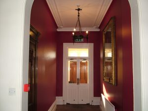 The corridor to the garden exit